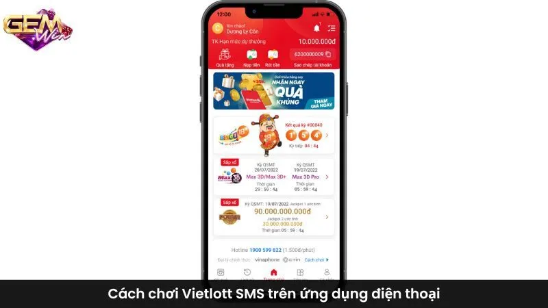 Cách chơi Vietlott SMS trên ứng dụng điện thoại