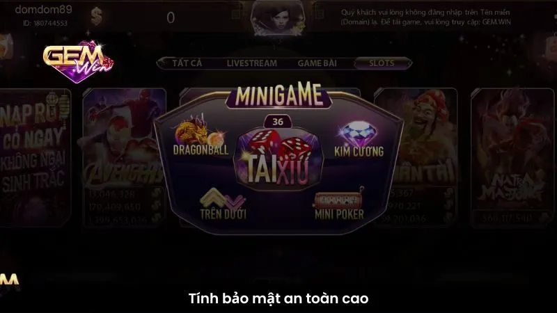 Tính bảo mật an toàn cao